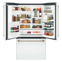 CAFE 22.2 Cu Ft 36 In Refrigerator White Bottom Freezer, French door - CYE22TP4MW2