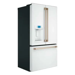 CAFE 22.2 Cu Ft 36 In Refrigerator White Bottom Freezer, French door - CYE22TP4MW2