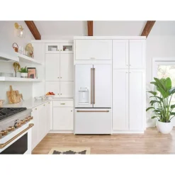 CAFE 22.2 Cu Ft 36 In Refrigerator White Bottom Freezer, French door - CYE22TP4MW2