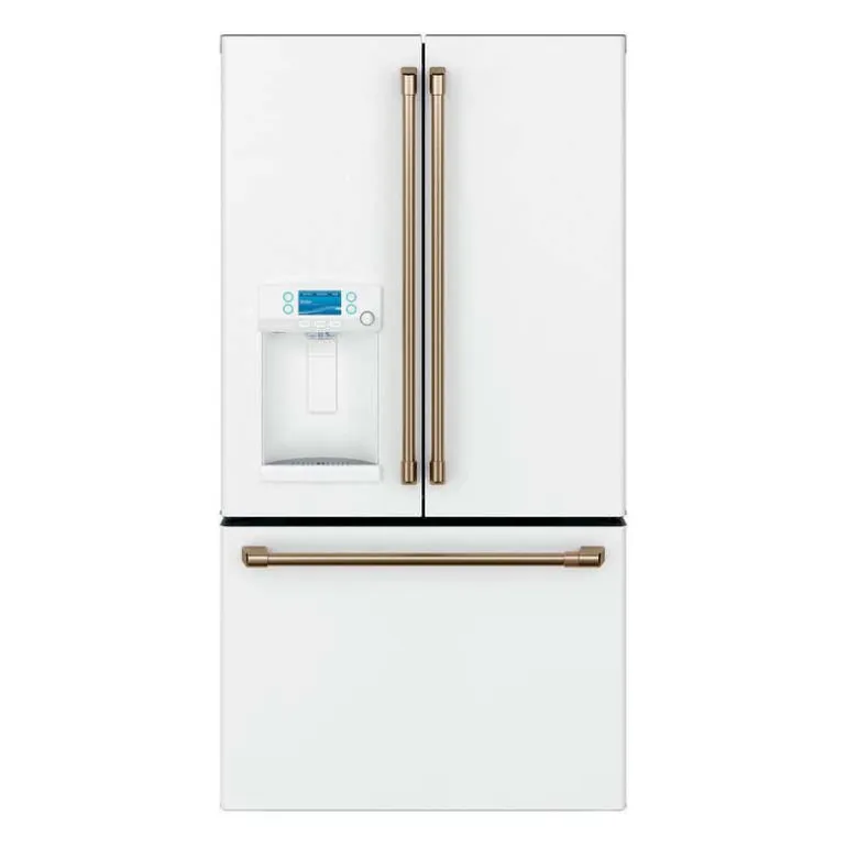 CAFE 22.2 Cu Ft 36 In Refrigerator White Bottom Freezer, French door - CYE22TP4MW2