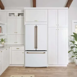 CAFE 18.6 Cu Ft 33 In Refrigerator White Bottom Freezer, French door - CWE19SP4NW2