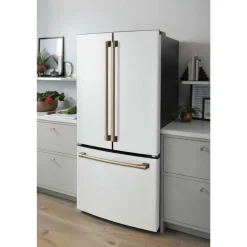 CAFE 18.6 Cu Ft 33 In Refrigerator White Bottom Freezer, French door - CWE19SP4NW2