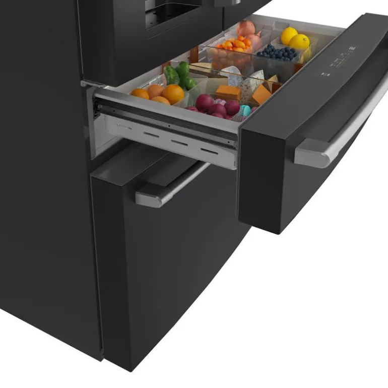 CAFE 36 In 22,3 Cu Ft Refrigerator black Bottom Freezer, French door - CXE22DP3PD1
