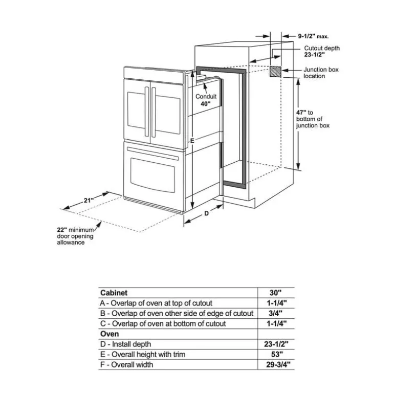 CAFE Built-In Wall Oven Black 30" Electric - CTD90FP3ND1
