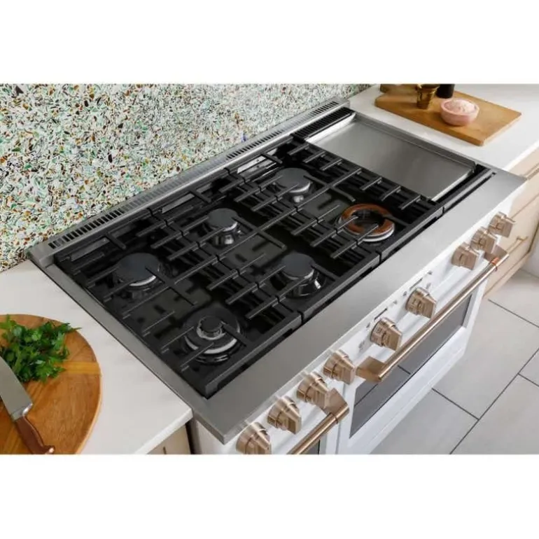 CAFE Commercial-Style Range White 48" Electric Gas - C2Y486P4TW2