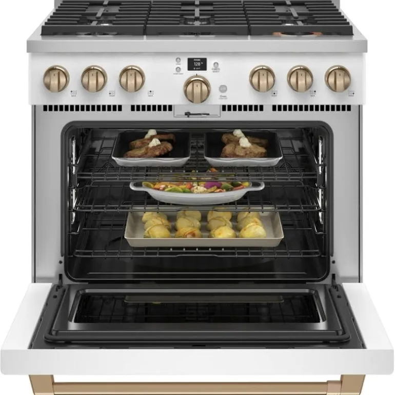 CAFE Range White 36" Electric Gas - C2Y366P4TW2