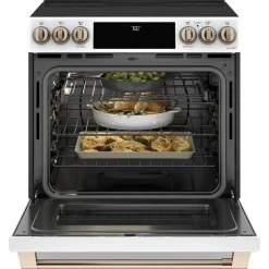 CAFE Range White 30" Electric Glass-Ceramic - CCES700P4MW2
