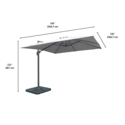 Cantilever Patio Umbrella with 360° Rotation and Base - 10 ft