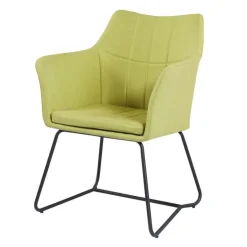 Chair with Metal Base - Lime Green