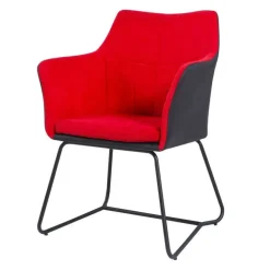 Chair with Metal Base - Red