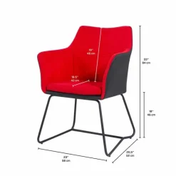 Chair with Metal Base - Red
