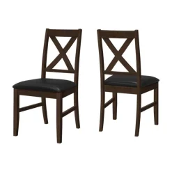 Chairs (Set of 2) - Brown & Black - Monarch