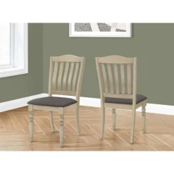 Chairs (Set of 2) - Cream & Grey - Monarch