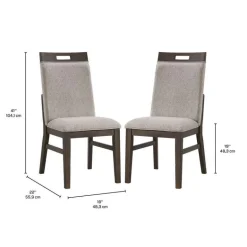 Chairs (Set of 2) - Grey & Brown