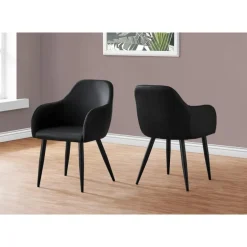 Chairs with Arms (Set of 2) - Black - Monarch