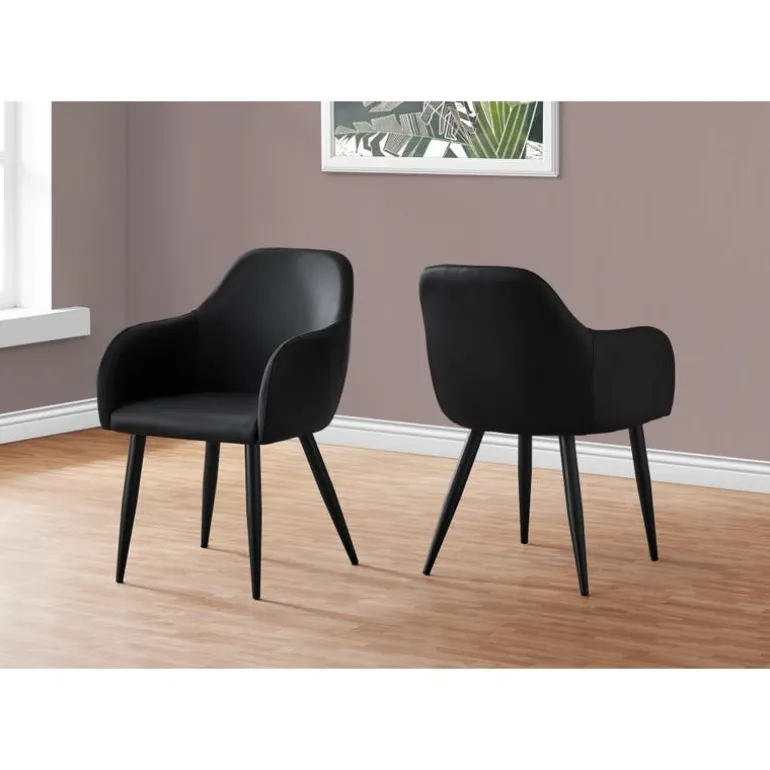 Chairs with Arms (Set of 2) - Black - Monarch
