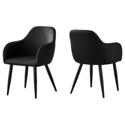 Chairs with Arms (Set of 2) - Black - Monarch