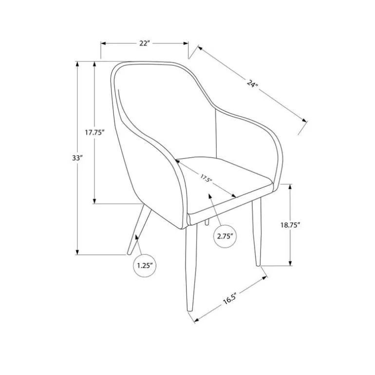 Chairs with Arms (Set of 2) - Black - Monarch