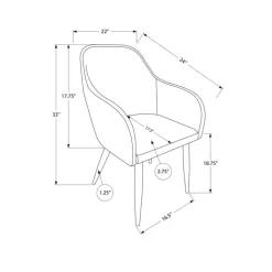 Chairs with Arms (Set of 2) - White - Monarch