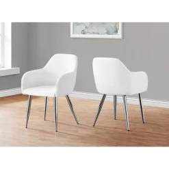 Chairs with Arms (Set of 2) - White - Monarch