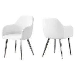 Chairs with Arms (Set of 2) - White - Monarch