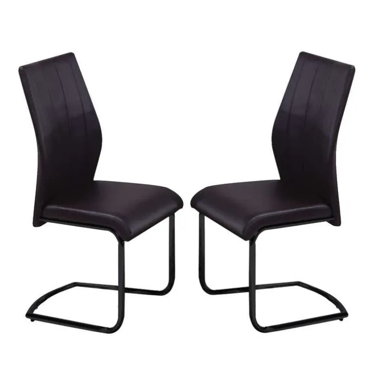 Chairs with Black Base (Set of 2) - Black