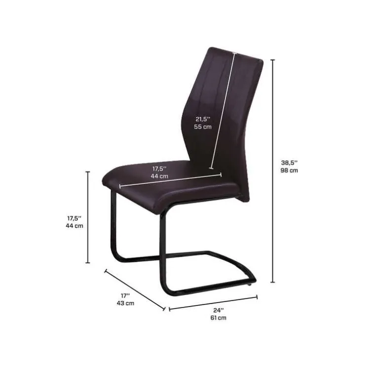 Chairs with Black Base (Set of 2) - Black