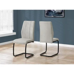 Chairs with Black Base (Set of 2) - Grey - Monarch