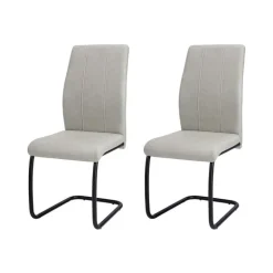 Chairs with Black Base (Set of 2) - Grey - Monarch