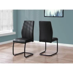 Chairs with Black Base (Set of 2) - Black - Monarch