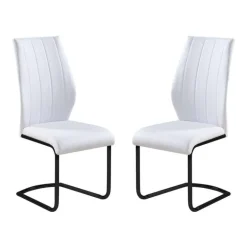 Chairs with Black Base (Set of 2) - White