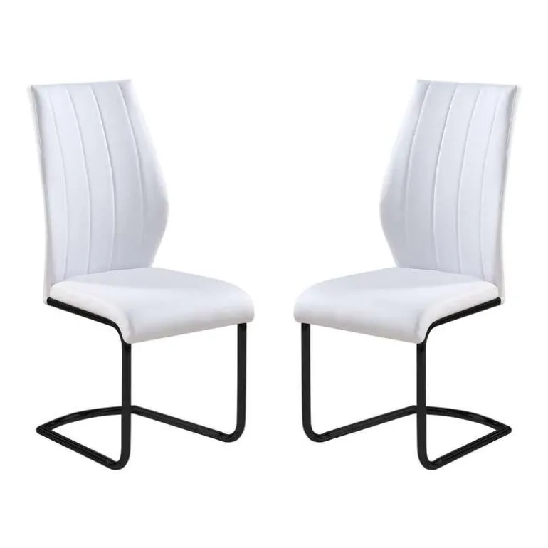 Chairs with Black Base (Set of 2) - White