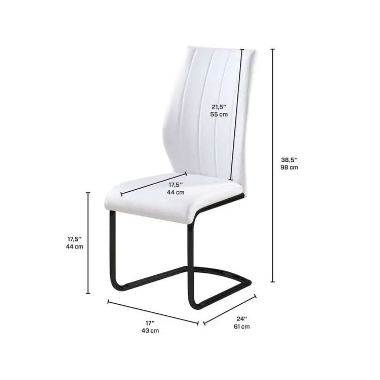 Chairs with Black Base (Set of 2) - White