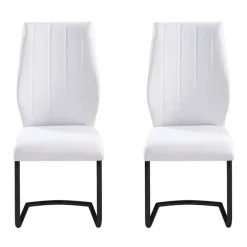 Chairs with Black Base (Set of 2) - White