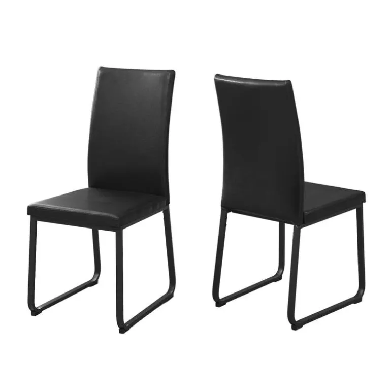 Chairs with Black Base (Set of 2) - Black - Monarch