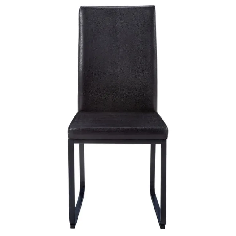 Chairs with Black Base (Set of 2) - Black - Monarch
