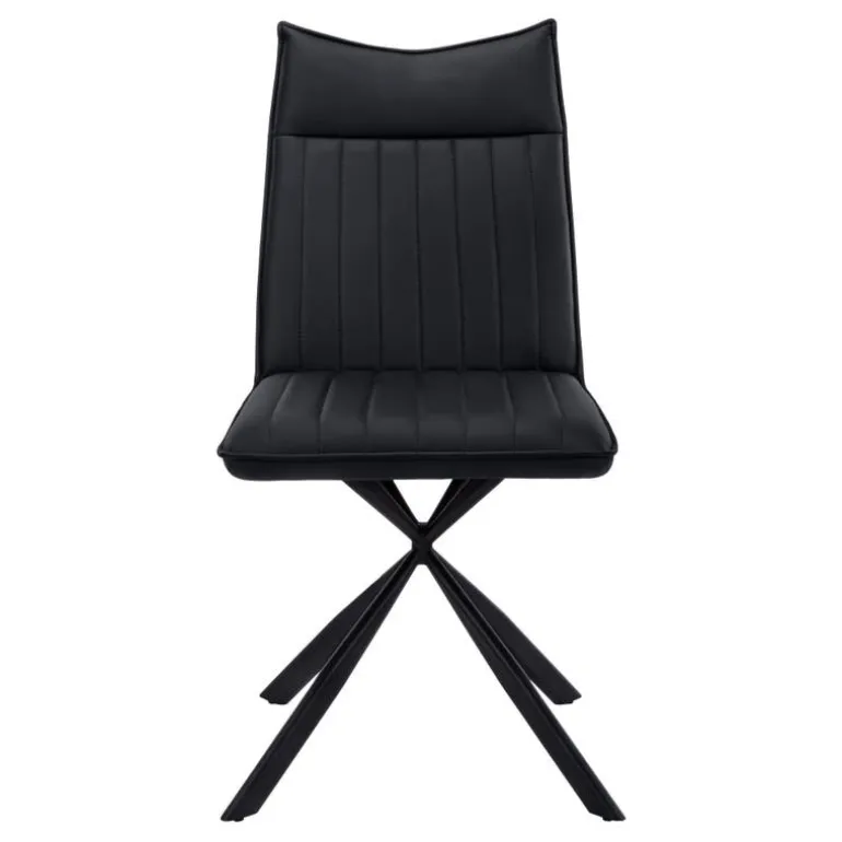 Chairs with Black Spider Legs (Set of 2) - Black - Monarch