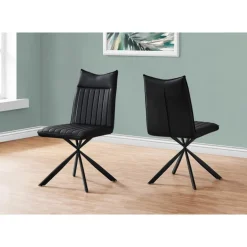 Chairs with Black Spider Legs (Set of 2) - Black - Monarch