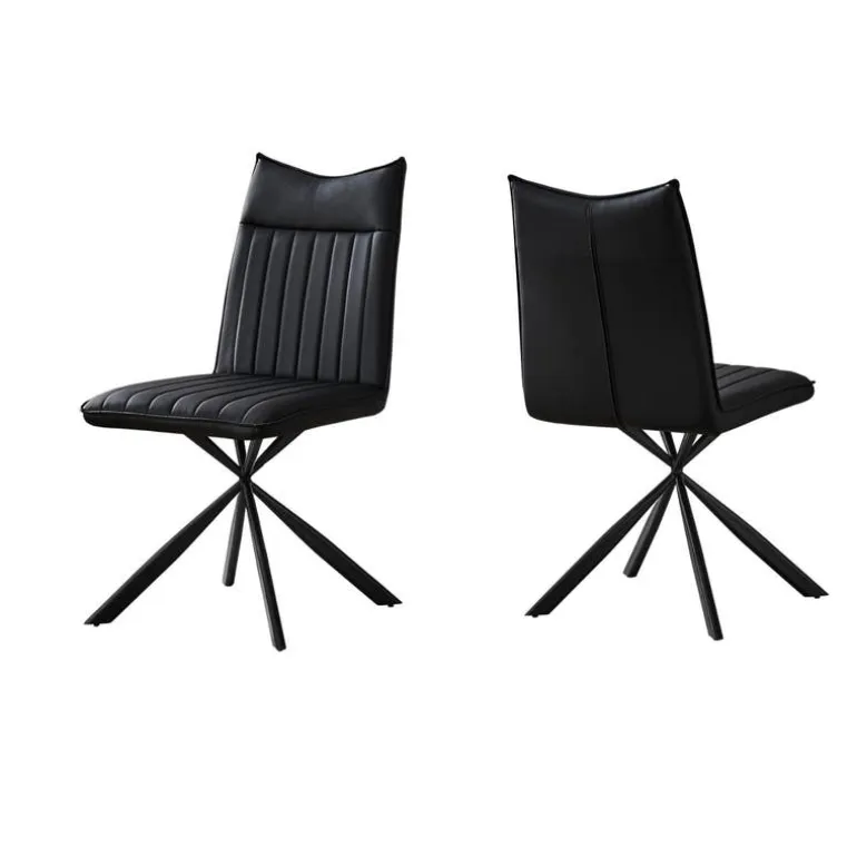 Chairs with Black Spider Legs (Set of 2) - Black - Monarch