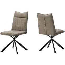 Chairs with Black Spider Legs (Set of 2) - Taupe - Monarch