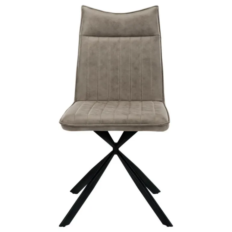 Chairs with Black Spider Legs (Set of 2) - Taupe - Monarch