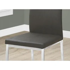 Chairs with Chrome Base (Set of 2) - Grey - Monarch