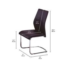 Chairs with Chrome Base (Set of 2) - Black