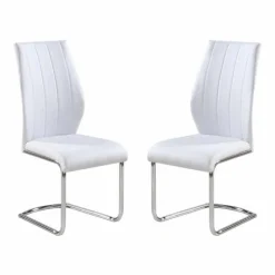 Chairs with Chrome Base (Set of 2) - White