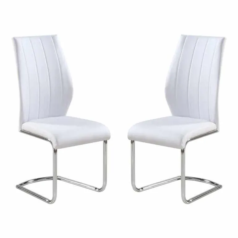 Chairs with Chrome Base (Set of 2) - White