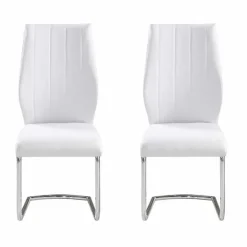 Chairs with Chrome Base (Set of 2) - White
