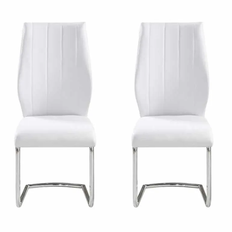 Chairs with Chrome Base (Set of 2) - White