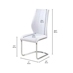 Chairs with Chrome Base (Set of 2) - White
