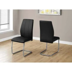 Chairs with Chrome Base (Set of 2) - Black - Monarch