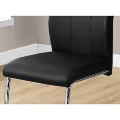 Chairs with Chrome Base (Set of 2) - Black - Monarch